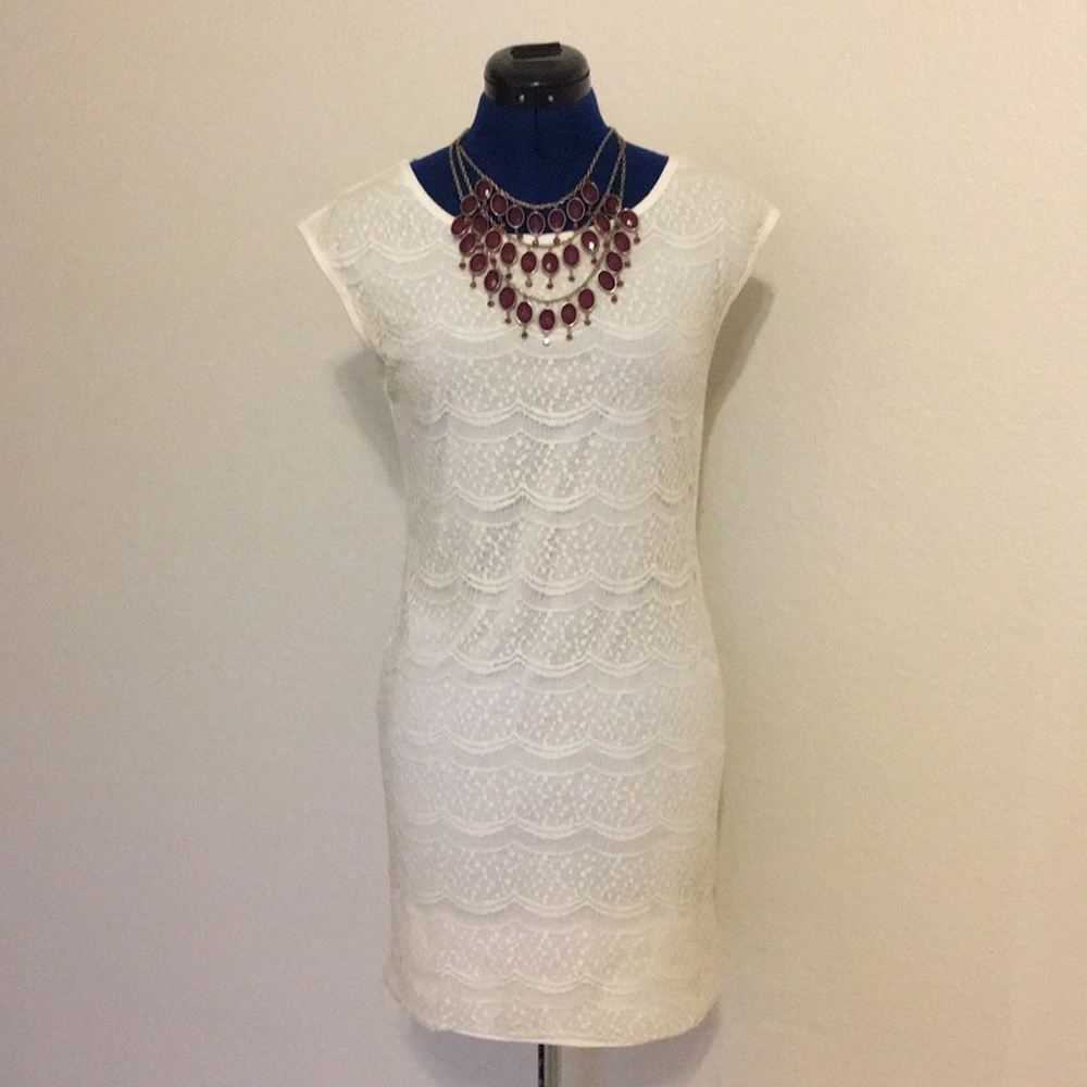 Off-white lacy dress